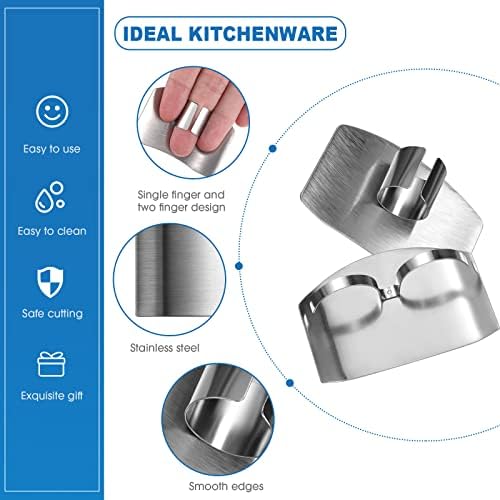 Chengu 9 Pieces Finger Guard for Cutting Vegetables, Stainless Steel Protector, Knife, Thumb Peelers Onion Holder Slicer Kitchen Tool Avoid Hurting When Slicing and Chopping