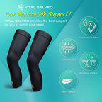 Vital Salveo Recovery Compression Sports Full Leg Sleeves Thigh Calf Long Knee Support Basketball Black (1 Pair) X-Large