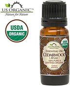 US Organic 100% Pure Cedarwood Essential Oil (Atlas) - USDA Certified Organic, Steam Distilled (More Size Variations Available) (10 ml / .33 fl oz)