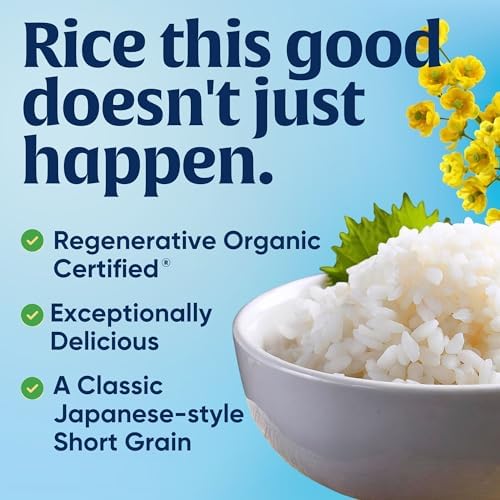 Lundberg Organic California Sushi Rice - Short Grain Rice, White Japanese-Style Sticky Rice for Perfect Sushi Rolls, Rice Bowls, and Mochi, White Rice Grown in California, 32 Oz