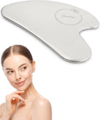 Stainless Steel Gua Sha Facial Tools | Guasha Tool for Face Sculpting, Shaping, Reduce Puffiness, Tension Relief | Metal Gua Sha Body Tool | Silver