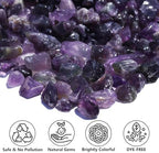 QYGL Polished Gem Stones Rocks – 0.9LB Natural Amethyst Crystal Chips Bulk, Tumbled Gemstones for Healing, Fish Tank Gravel, Vase Filler, DIY Crafts, Plant Pots & Home Decor