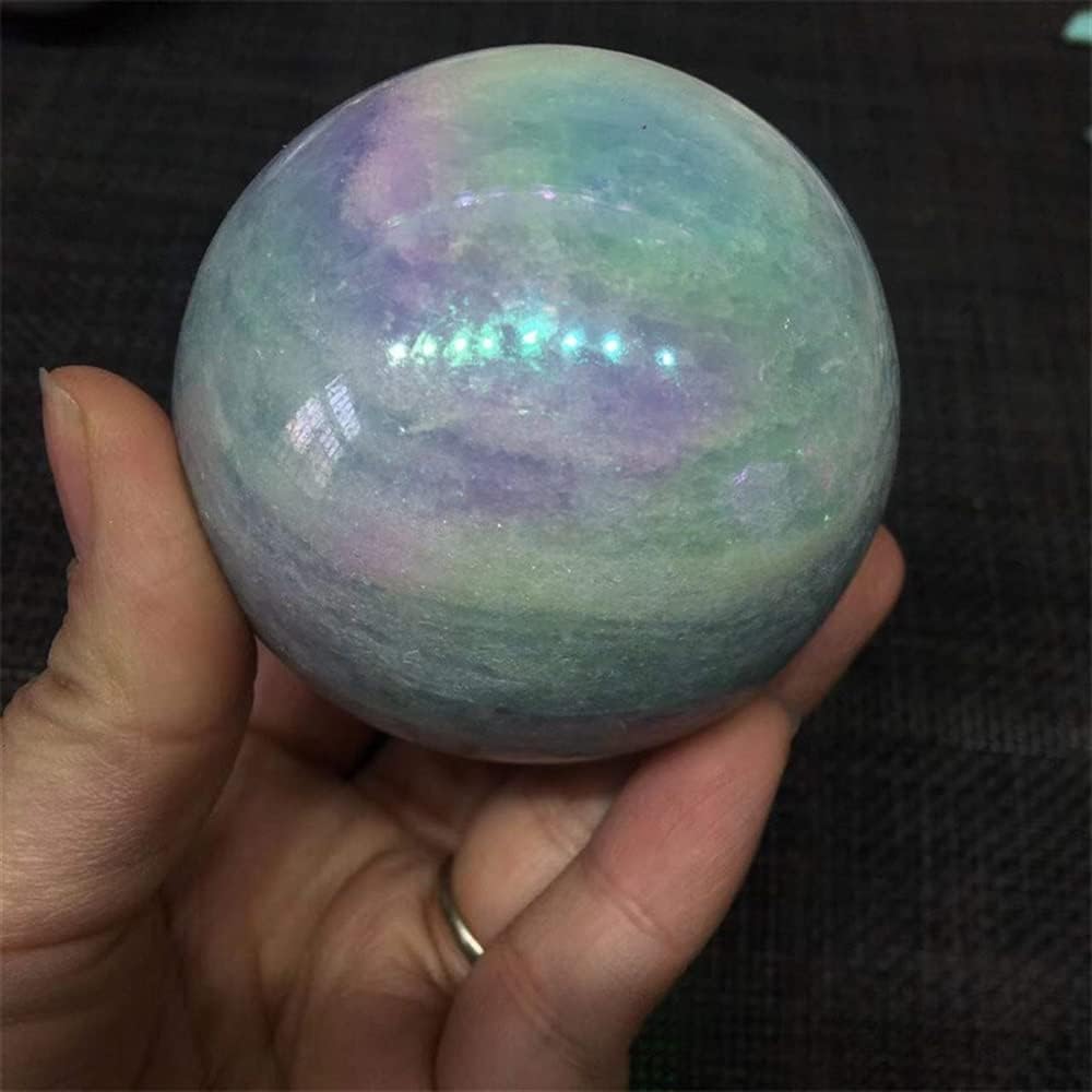 Meditation Home Natural Crystal Sphere Angel Aura Quartz Healing Celestite Stones Ball Gemstones for Decoration (Size : 5-6mm)
