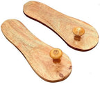 Wooden Cave Slippers Unique Design khadau for Temple Decoration Pooja Room Charan Paduka Khadau-10 inch #04, ZAQ12