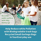 Biodegradable Trash Bags - 13 Gallon Durable Garbage Bag, Pack of 60, Perfect for Tall Trash Cans Green Thicken Recycling Bin Bags for Kitchen, Bathroom, Camping, Office, Car