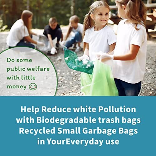 Biodegradable Trash Bags - 13 Gallon Durable Garbage Bag, Pack of 60, Perfect for Tall Trash Cans Green Thicken Recycling Bin Bags for Kitchen, Bathroom, Camping, Office, Car