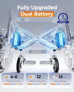 Electric Wheelchairs for Adults, Lightweight Electric Wheelchair, Foldable Travel Motorized Wheelchairs for Seniors, Folding Portable Mobility Scooter, Compact Fold Power Wheelchair