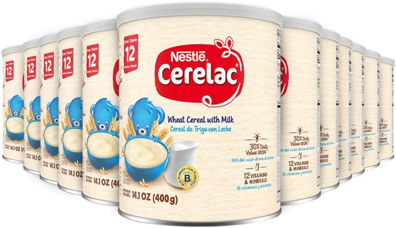 Nestle Cerelac, Wheat Cereal with Milk, 14.1 oz (Pack of 12)