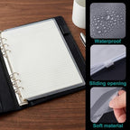 PAGOW 8pcs A5 Binder Pockets, 4 Styles Clear Binder Inserts Zipper Folders, Waterproof PVC A5 Planner Inserts Sleeves Budget Cash Envelope Pouches for 6-Ring Loose Leaf, Document, Saving Challenges
