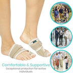 Vive Bunion Brace (Pair) - Big Toe Corrector Straightener with Splint - Hallux Valgus Pad, Joint Pain Relief, Alignment Treatment - Orthopedic Sleeve Foot Wrap Support for Men and Women (Beige)