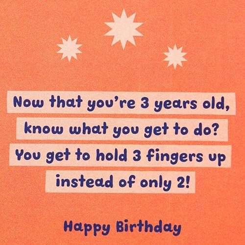 Hallmark 3rd Birthday Card for Kids (Fuzzy Number)