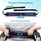 Wheelchair Seat Belt Cushion Harness Straps Medical Patients Positioning Restraint Soft Padded Safety Easy Release Adjustable Front Latch Buckle (Front Open)