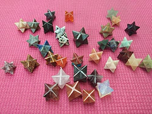 Jet International Jet Mix 1 Inch Merkaba Star Free Booklet Crystal Therapy Healing Spiritual Divine India A++ Crystal Therapy Geometry (Set of 10)