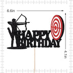 Glitter Archery Cake Topper,Happy Birthday Cake Decorations,Bow Arrow Hunting Birthday Birthday Party Supplies