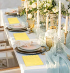 HEIPINIUYE 50 Pieces 3-ply Light Yellow Napkin Disposable Scalloped Cocktail Napkins Beverage Napkins Dessert Napkins Paper Napkins for Wedding Birthday Party Paper Dinner Napkins