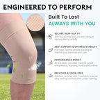KEKING Orthopedic Brace for Tendinitis, Arthritis, ACL, MCL, Injury Recovery, Meniscus Tear, Knee Pain, Aching Knees, Patellar Tendonitis and Arthritis, Knee Compression Sleeves 2 Pack, Beige XXL