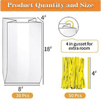 Bread Bags, 30 Pack Plastic Bread Bags with Ties for Homemade Bread, Clear Bagel Sandwich Bags, Bread Loaf Bags for Bakery Owners Use