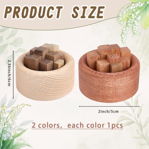 2 PCS Wood Diffuser for Essential Oils Aromatherapy Round Essential Oils Diffuser Set for Home Office Car Bedroom Decoration