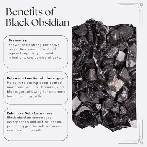SAOI Crystal Water Bottle - Black Obsidian Gemstone Infused Elixir - Natural Wellness Healing - Glass/Stainless Steel