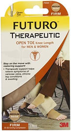 FUTURO Therapeutic Open Toe Knee Length Stockings for Men & Women, Medium, Beige