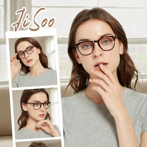 JiSoo Reading Glasses Women 2.25 Stylish Designer Readers 2.25, Womens Reading Glasses 2.25+ with Spring Hinge, Tortoise