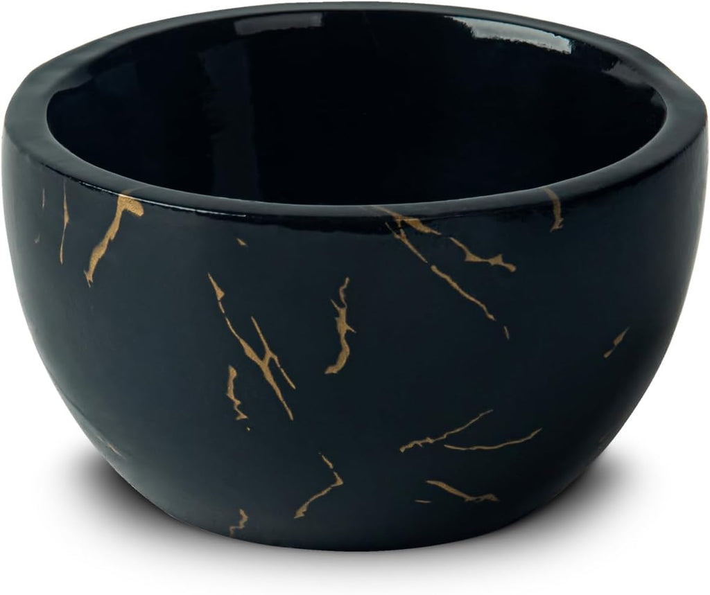 Marbled Shaving Mug - Black Resin Shave Cream & Soap Bowl - Cup