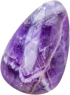Natural Deep Amethyst Palm Stone, 1.25"-2" Polished Worry Stone, Water Drop Shape Pocket Healing Crystal Gem Stones for Chakra Balancing, Reiki Healing and Crystal Grid