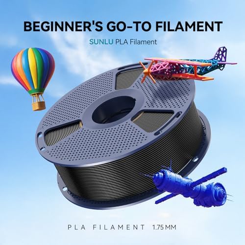 SUNLU PLA 3D Printer Filament PLA Filament 1.75mm, Neatly Wound 3D Printing Filament 1.75mm, Dimensional Accuracy +/- 0.02 mm, Fit Most FDM 3D Printers, 1kg Spool (2.2lbs), Klein Blue