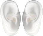 (One Pair) Silicone Ear Model Soft - Flexible Earmold Ear Displays for Acupuncture, Jewelry, Audio Music Recording, Education (White)