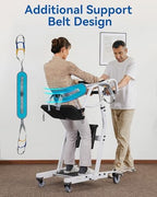 MCombo Stand Assist Patient Lift with Transfer Belt, Patient Transport Unit for Home Care and Elderly Use, 400lbs Capacity, STA446 (Solid Black)
