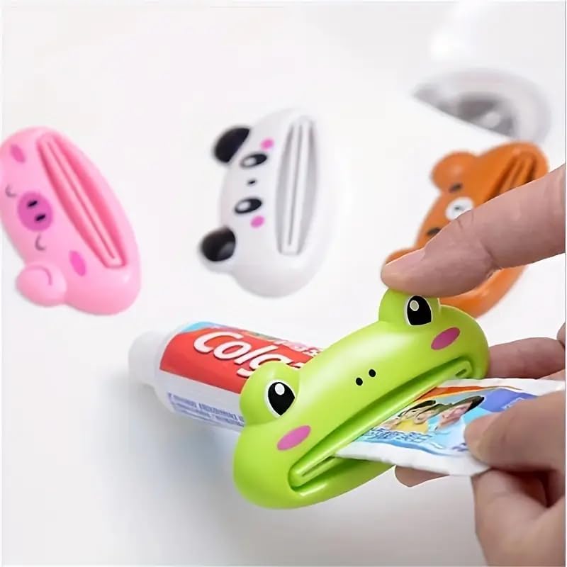1Pc Multi-Functional Adorable Cartoon Toothpaste Squeezer - Plastic Tube Dispenser for Bathroom & Kitchen, Easy-to-Use, Durable Home Gadget, Cute Animal Design, Bathroom Decor,Pig