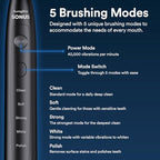 AURAGLOW Sonic Electric Toothbrush for Adults – Rechargeable, 40,000 VPM, 5 Modes, Removes 10x More Plaque, IPX7 Waterproof, Wireless Charging, 30-Day Battery, 2 Brush Heads & Travel Case