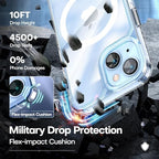 TAURI 2 in 1 Magnetic for iPhone 14 Case Clear, [Compatible with MagSafe] with Screen Protectors, Military-Grade Drop Protection Shockproof Slim 14 Cover 6.1 Inch