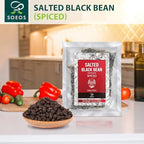 Soeos Salted Black Bean Spiced, 15.9 oz (226g*2 Pack), Chinese Fermented Black Beans, Flavor Enhancer for Stir-Fries, Stews, and Sauces, Rich Umami Flavor