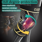 Copper Knee Braces for Women and Men 2 Pack, Knee Compression Sleeve for Knee Pain, Arthritis,ACL, Meniscus Tear, Joint Pain Relief, Knee Support for Running, Working Out, Fitness, Weightlifting-XL