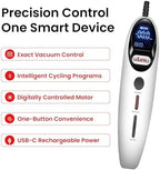 LeLuv Magna LCD Smart Handheld Electric Vacuum Pump Handle — USB-Rechargeable Precision Vacuum Controller with Manual & Smart Modes, Release Safety, Professional Vaccum Tool - Smooth White Silicone