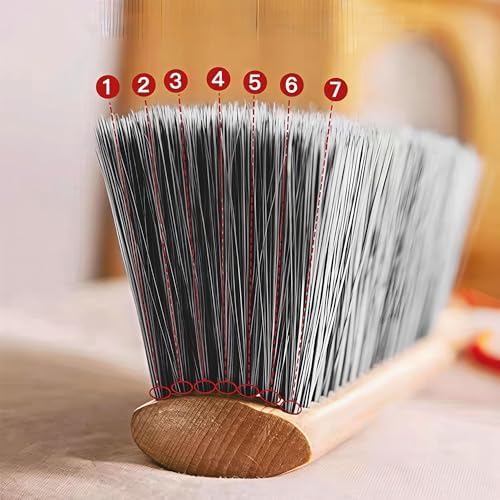 Soft Bristle Hand Brush Wooden Handle for Woodworking Shop Bench, Sawdust Removal Non-Scratch 14 Inch Long (Brown)