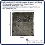 Granny Jo Products Lightweight Wheelchair Blanket - Charcoal Grey
