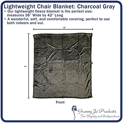 Granny Jo Products Lightweight Wheelchair Blanket - Charcoal Grey