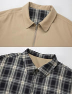 Silent Vortex Men's Zip Up Reversible Lightweight Jacket Waterproof Winter Essentials Jackets Lined with Plaid