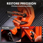 Multifunction Drill Bit Sharpener with 2 Grinding Wheels,Portable Drill Machine Blade Sharpening Universal Tool for HSS, Carbide & Masonry Bits (Orange)