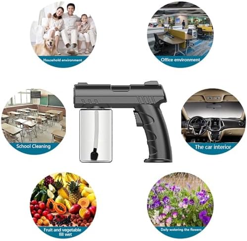 Nano Sprayer, Handheld Household Nano Atomizer, Blue Light Atomizer, Android Charging, Very Suitable for Watering Plants and Trees (Black)
