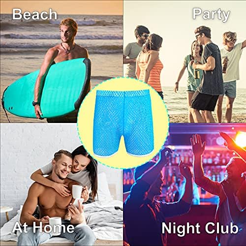 Evankin Men's See Through Shorts Mesh Loose Shorts Lounge Underwear Cover up Boxer Trunks
