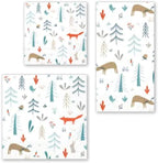 IHR Ideal Home Range Party Napkins Disposable 3-Ply Paper Lunch Napkin Pack, 6.5" x 6.5", Forest Animals, 20-Count