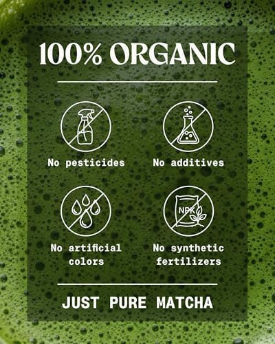NaturaleBio Matcha Green Tea Powder. Ceremonial Grade Matcha Powder Organic, 1 oz. From Uji, Kyoto for Traditional Japanese Tea Ceremony. Matcha Powder Free of Added Sugars and Preservatives.