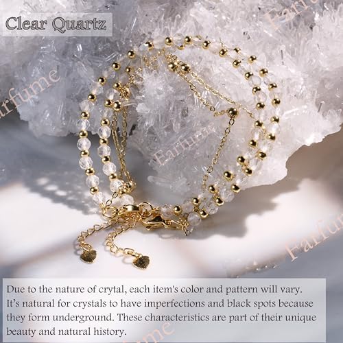 Farfume Crystal Bracelet Beaded Bracelets 4mm Natural Stone Beads Gemstone Handmade Jewelry Valentine's Day Gifts