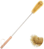 24 inch Extra Long Brush, Elbow Bristle, with Beech Wood Handle, Bendable Washing Brush, with Stainless Steel Pole, for Tall Bottle, Gallon Water Jug, Big Vessels, Floor Vase, Flower Pot