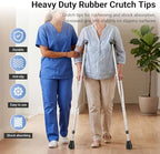 4-Pack Crutch Tips 7/8 Inch Upgrade Heavy Duty Rubber Crutch Accessories Replacement Rubber Cane Tips, Black