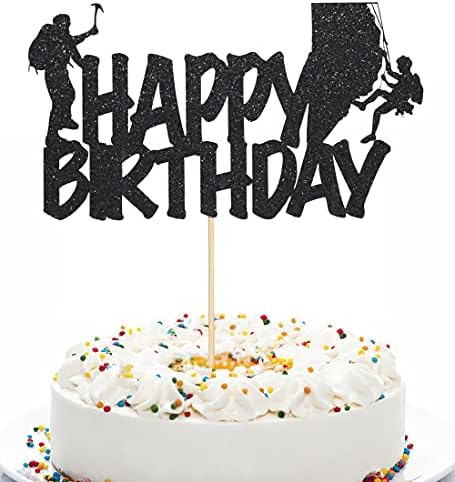 17-Piece Rock Climbing Cake Topper - Rock Climbing Theme Cake Decoration for Birthday Parties