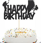 17-Piece Rock Climbing Cake Topper - Rock Climbing Theme Cake Decoration for Birthday Parties